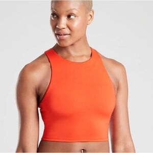 Athleta CONSCIOUS coral CROP Top Size Small